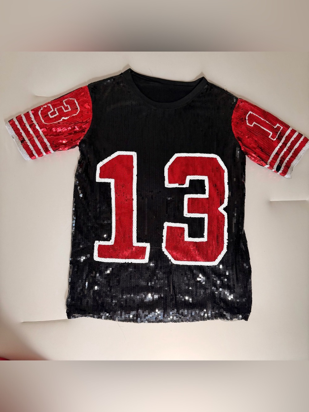 Black and red Sequin oversized shirt